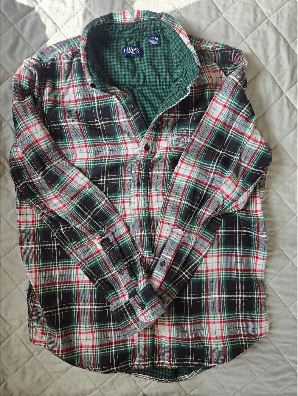 Chaps Cotton Plaid Shirt fall camping outdoor